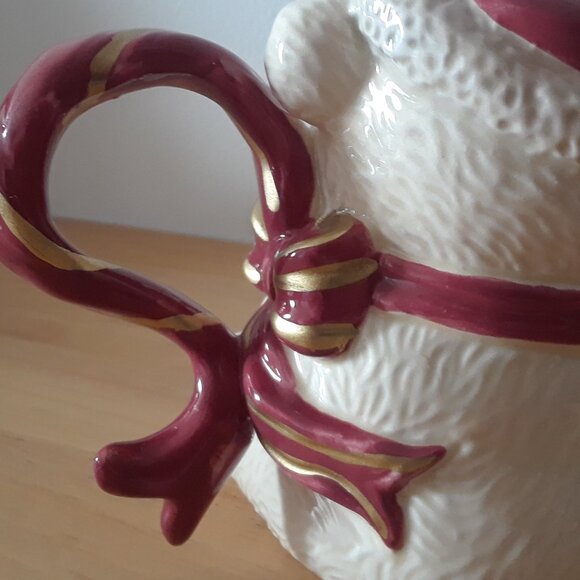 FITZ & FLOYD Christmas Teddy Bear Porcelain Pitcher - Picture 9 of 13
